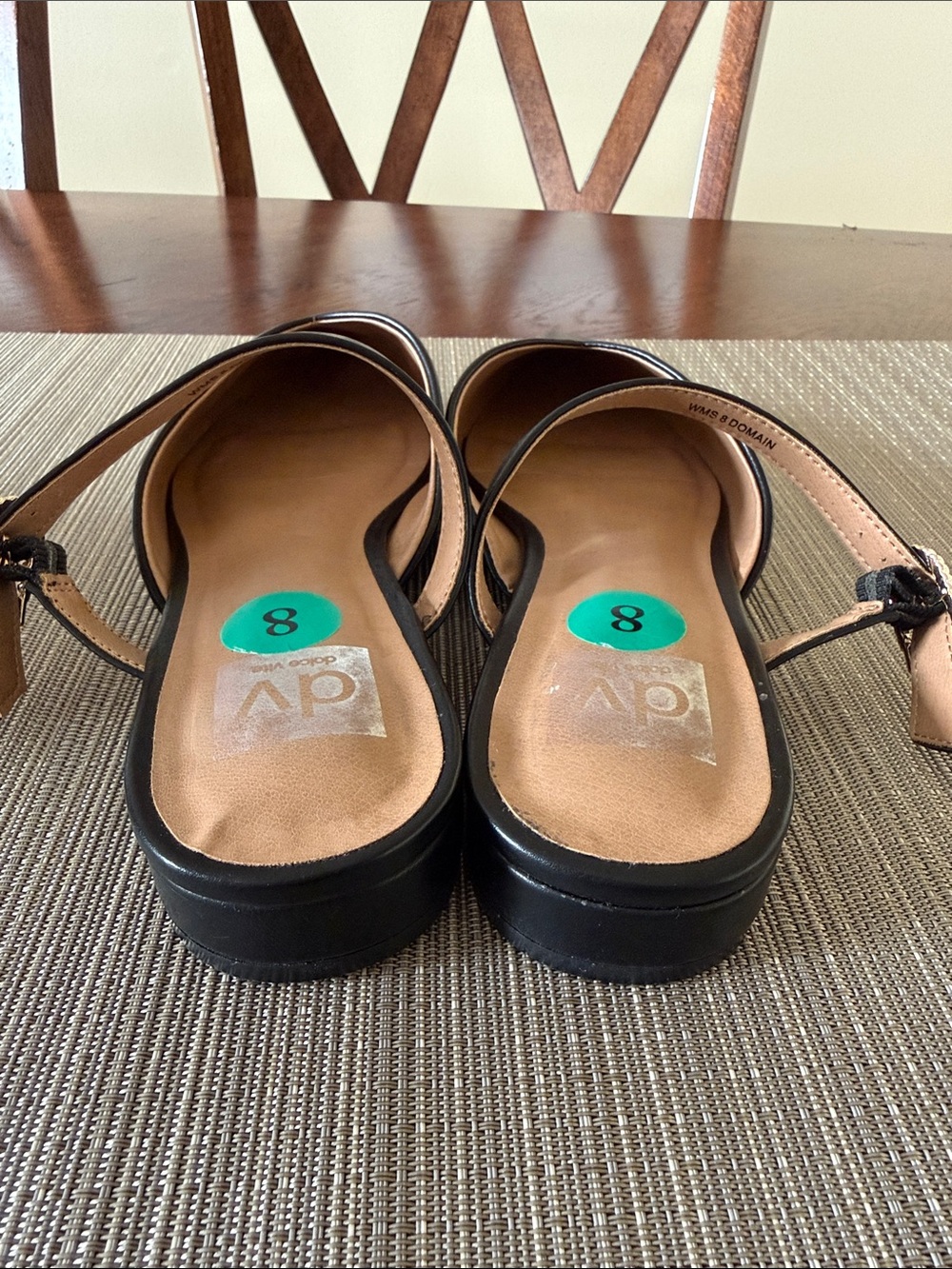 Dolce Vita Black Pointed Mary Jane Mules with Strap - Picture 4 of 5